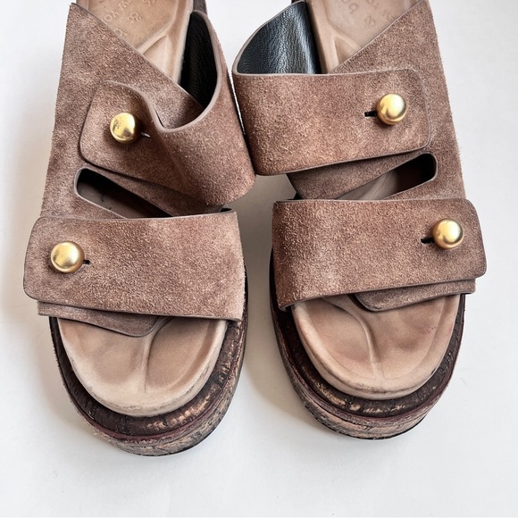 Rag & Bone Boho Sommer Brown Suede Wedge Sandals Size 6.5 - Picture 6 of 12